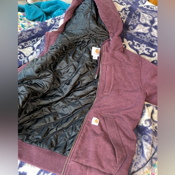 Carhartt Women's Rain Defender Rockland Quilt-Lined Full Zip Hooded Sweatshirt - Picture 2 of 4